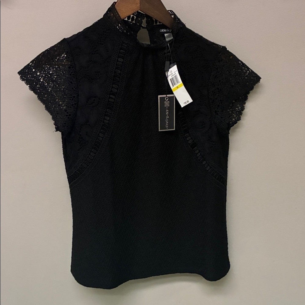Dark Romance Lace Blouse Medium WhimsyGoth Witchy 20s Vampire Black Glam Siren - Picture 9 of 10